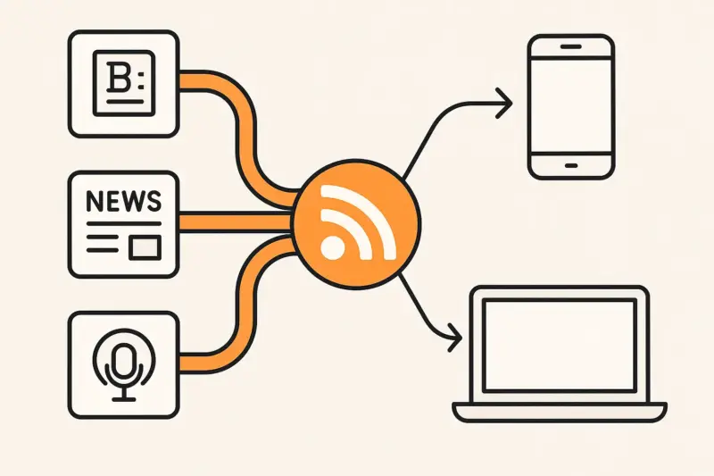 Blog, New, Podcast in den RSS-Feed liefern